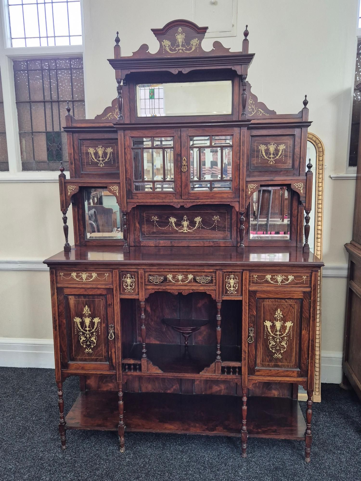 Late Victorian rosewood side cabinet