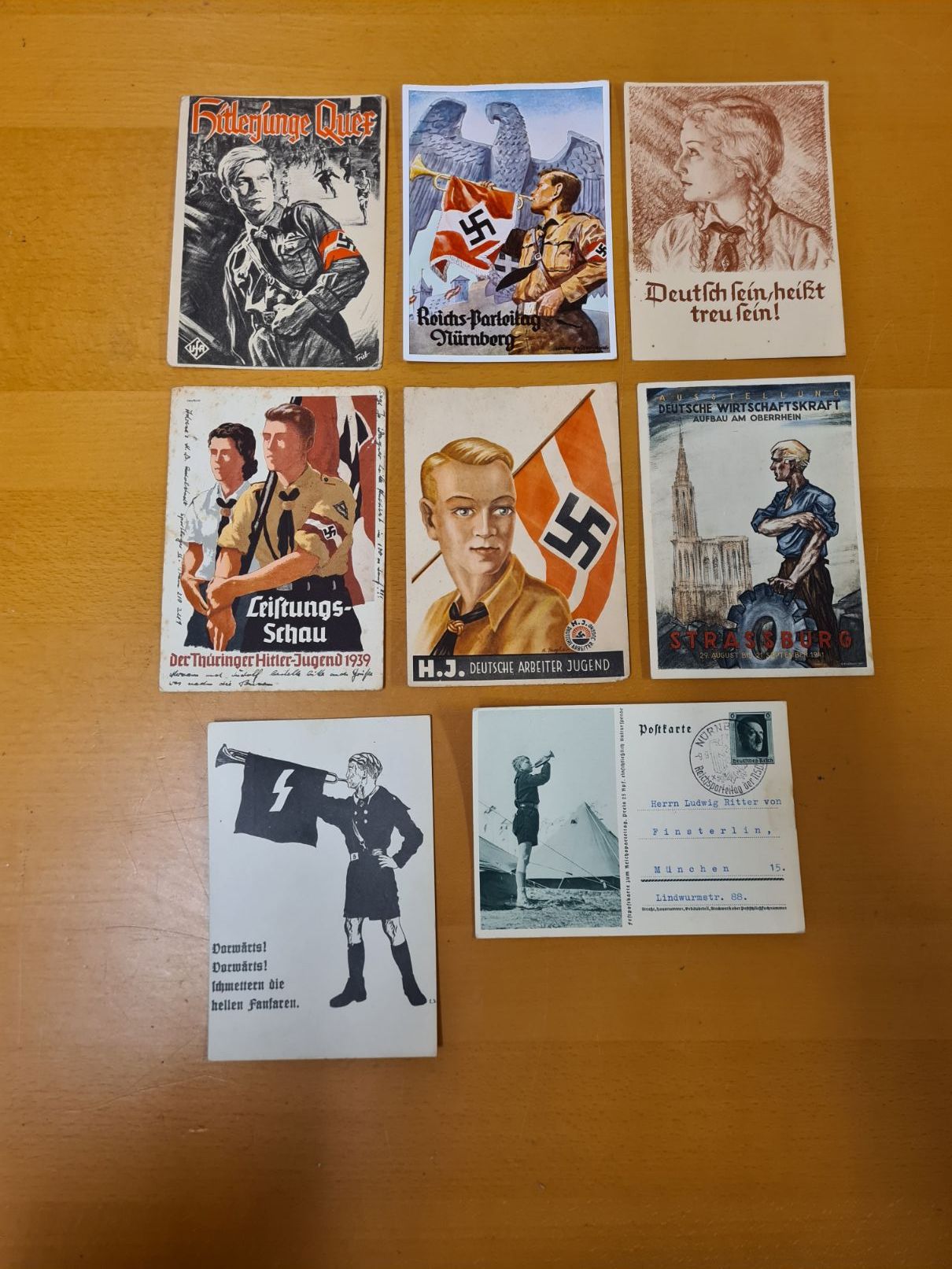 Nazi Jungen propaganda postcards